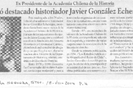 Falleció destacado historiador Javier González Echenique
