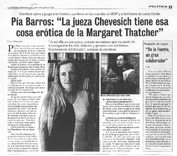 "La jueza Chevesich tiene esa cosa erótica de la Margaret Tatcher" [entrevista]