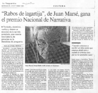 "Rabos de lagartija", de Juan Marsé gana el premio Nacional de Narrativa