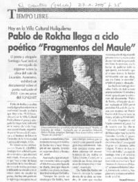 Pablo de Rokha a ciclo poético "Fragmentos del Maule"