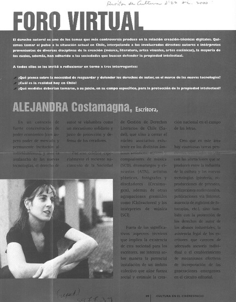 Alejandra Costamagna, escritora  [artículo]