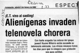 Alienígenas invaden telenovela chorera  [artículo]