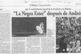 "La Negra Ester" después de Andrés  [artículo]
