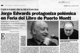 Jorge Edwards protagoniza polémica en Feria del Libro de Puerto Montt  [artículo] Sebastián Vásquez R.