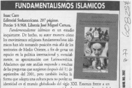 Fundamentalismos islámicos  [artículo] Rosa María Verdejo