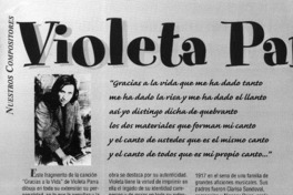 Violeta Parra y su legado universal  [artículo]