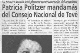 Patricia Politzer mandamás del Consejo Nacional de Tevé  [artículo]