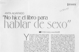 "No hice el libro para hablar de sexo"  [artículo] Inés María Cardone <y> Loreto Novoa M.