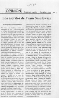 Los escritos de Efraín Szmulewicz  [artículo] Wellington Rojas Valdebenito