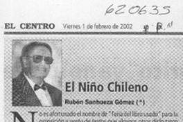 El niño chileno  [artículo] Rubén Sanhueza Gómez
