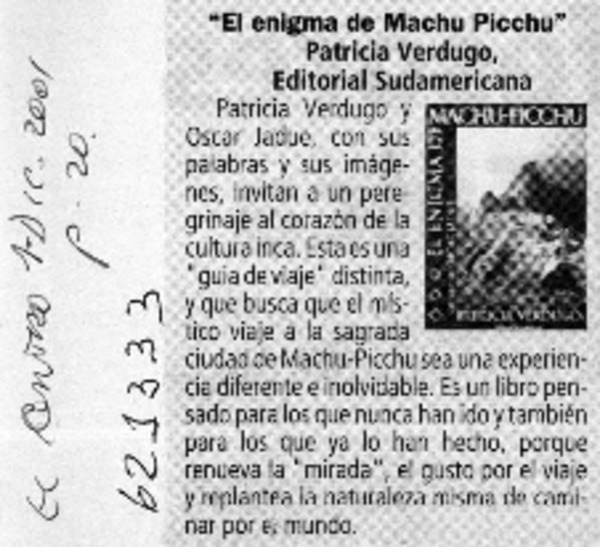 "El enigma de Machu Picchu"  [artículo]