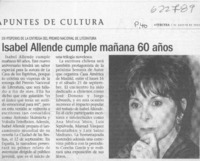 Isabel Allende cumple mañana 60 años