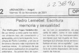 Pedro Lemebel, escritura memoria y sexualidad