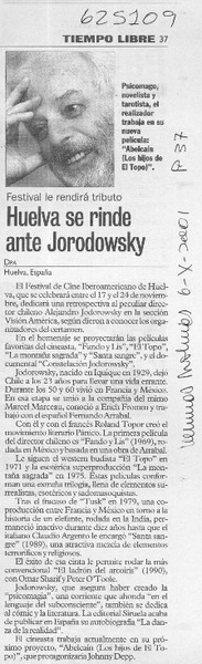 Huelva se rinde ante Jodorowsky