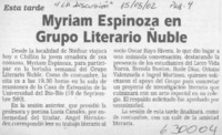 Myriam Espinoza en grupo literario Ñuble