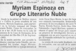Myriam Espinoza en grupo literario Ñuble