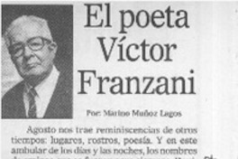 El poeta Víctor Franzani  [artículo] Marino Muñoz Lagos