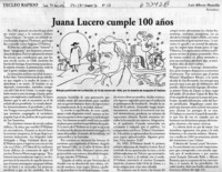 Juana Lucero cumple 100 años