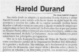 Harold Durand  [artículo] Juan Gabriel Araya G.