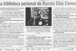 La biblioteca personal de Ramón Díaz Eterovic  [artículo]