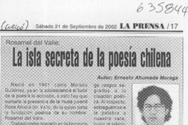 La isla secreta de la poesía chilena  [artículo] Ernesto Ahumada Moraga