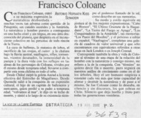 Francisco Coloane  [artículo] Antonio Horvath Kiss