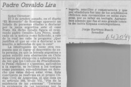 Padre Osvaldo Lira  [artículo] Jorge Martínez Busch