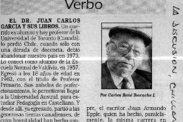 El Dr. Juan Carlos García y sus libros  [artículo] Carlos René Ibacache