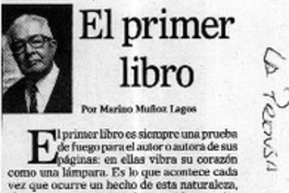 El primer libro  [artículo] Marino Muñoz Lagos