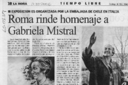Roma rinde homenaje a Gabriela Mistral  [artículo]