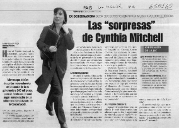 Las "sorpresas" de Cynthia Mitchell  [artículo]