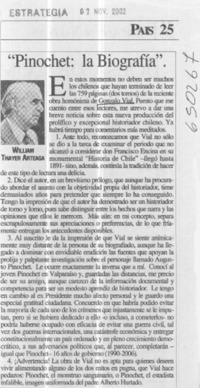 "Pinochet, la biografía"  [artículo] William Thayer