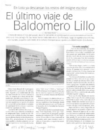 El último viaje de Baldomero Lillo  [artículo] Fabián Alvarez