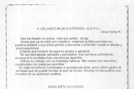 A Orlando Mujica Estrada (Q.E.P.D)  [artículo] Alicia Kemp R.