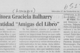 La escritora Graciela Balharry conduce entidad "Amigas del libro"  [artículo]