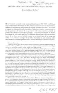 Transgresión y violencia sexual en Marta Brunet  [artículo] Bernardita Llanos Mardones