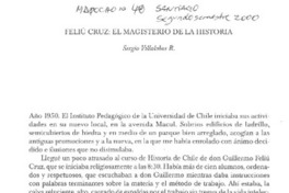 Feliú Cruz, el magisterio de la historia  [artículo] Sergio Villalobos R.