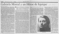 Gabriela Mistral y un héroe de Iquique