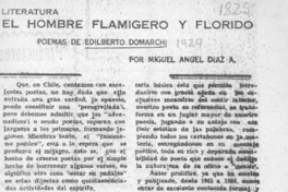 El hombre flamígero y florido  [artículo] Miguel Angel Díaz A.