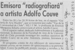 Emisora "radiografiará" a artista Adolfo Couve