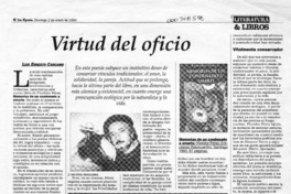 Virtud del oficio  [artículo] Luis Ernesto Cárcamo.