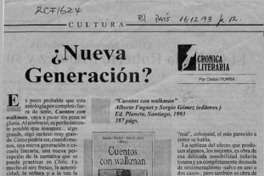 Nueva generación?  [artículo] Carlos Iturra.