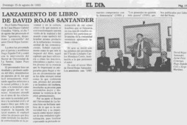 Lanzamiento de libro de David Rojas Santander  [artículo].
