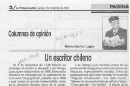 Un escritor chileno  [artículo] Marino Muñoz Lagos.