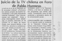 Juicio de la TV chilena en Foro de Pablo Huneeus