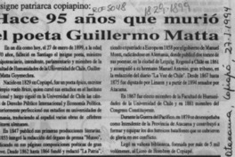 Hace 95 años que murió el poeta Guillermo Matta  [artículo].