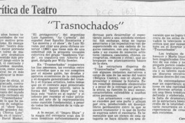 "Trasnochados"  [artículo] Carola Oyarzún L.
