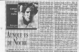 Aunque es de noche  [artículo] Bernardo Chandía Fica.