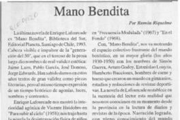 Mano Bendita  [artículo] Ramón Riquelme.