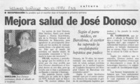Mejora salud de José Donoso  [artículo].